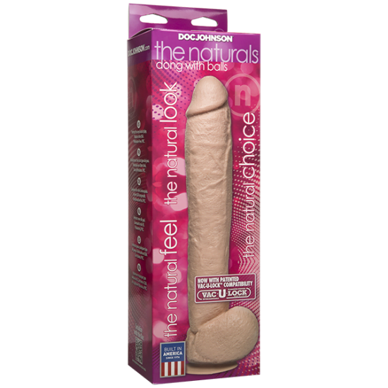 12 Inch Natural Dong with Balls 1