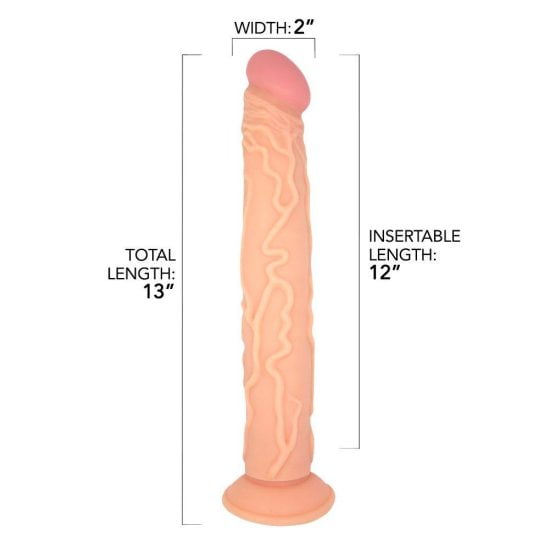 13 Inch Ultra Veined Suction Cup Dildo