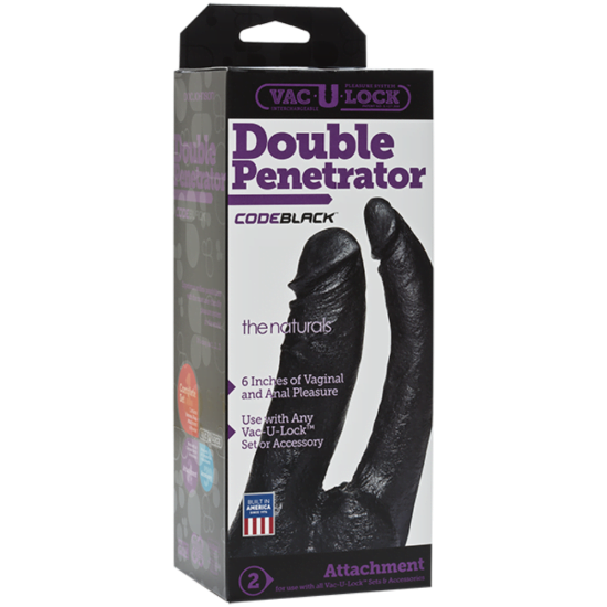 Black Double Penetrator Vac U Lock Attachment