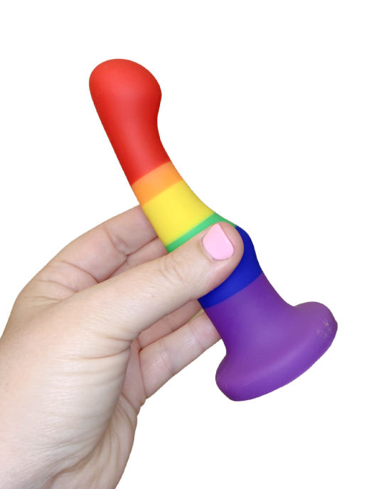 Freedom Pride 6 Inch Rainbow Silicone Suction Cup Dildo 1
