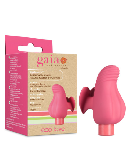 Gaia Eco Love Powerful Bullet with Texture Sleeve Finger Grip Pink 1