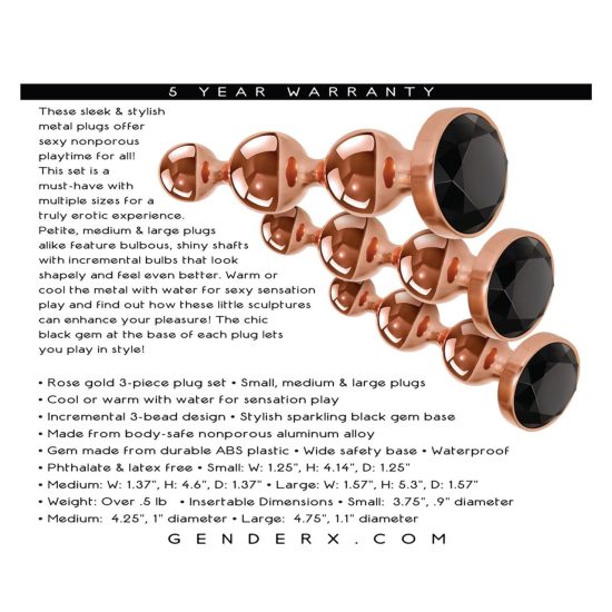 Gender X Gold Digger Metal Plug Set 6