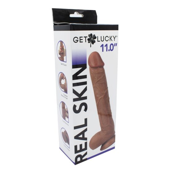 Get Lucky 11 Inch Real Skin Dildo 1