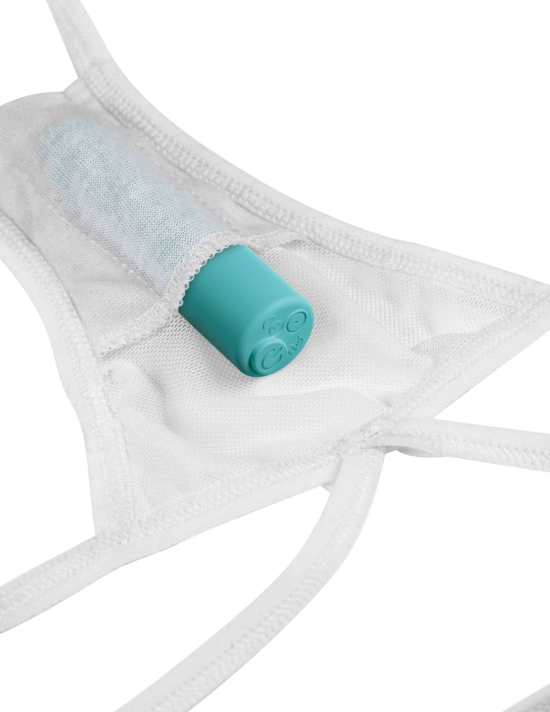 Hookup White G String Panties with Remote Bullet Butt Plug Size S L 5