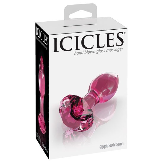 Icicles No. 79 Glass Diamond Butt Plug Pink