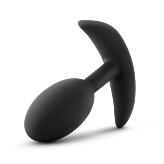 Luxe Medium Wearable Silicone Vibra Slim Plug Black 1