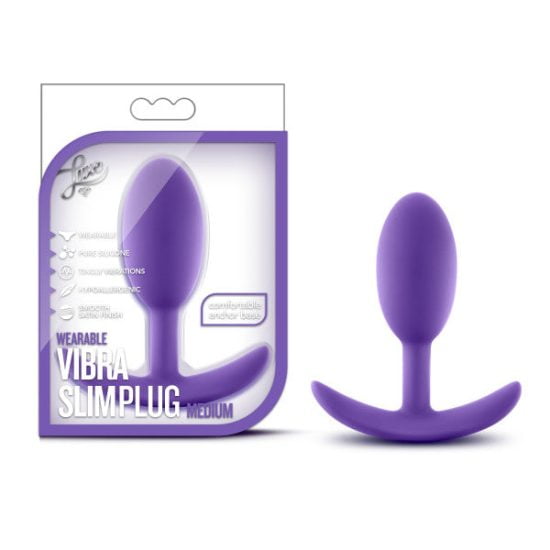 Luxe Medium Wearable Silicone Vibra Slim Plug Purple 4