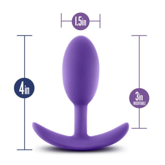 Luxe Medium Wearable Silicone Vibra Slim Plug Purple