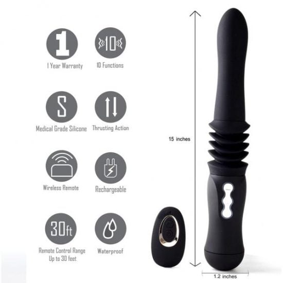 Maia MAX Rechargeable Remote Control Suction Cup Thrusting Vibrator 1