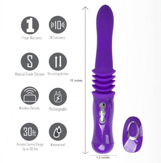 Maia Monroe Rechargeable Remote Control Suction Cup Thrusting Vibrator