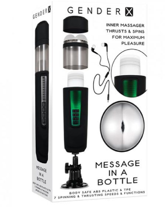 Message in a Bottle Thrusting Spinning Stroker with Voices