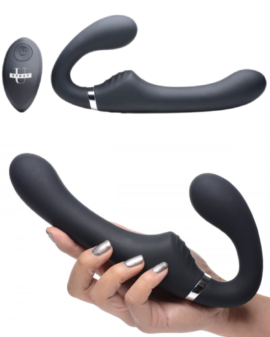 Mighty Rider Vibrating Silicone Strapless Strap on 1