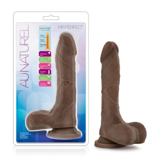 Mister Perfect Dual Density 8.5 Inch Dildo Chocolate 1