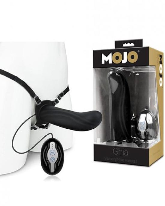 Mojo Ghia Vibrating Hollow Dildo Harness with Remote Black 1