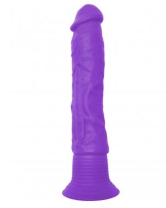 Neon Luv Touch Wall Banger Silicone Vibrating 7.5 Inch Dildo Purple