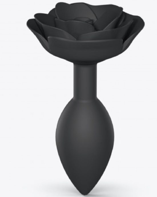 Open Roses Large Silicone Anal Plug Black 2