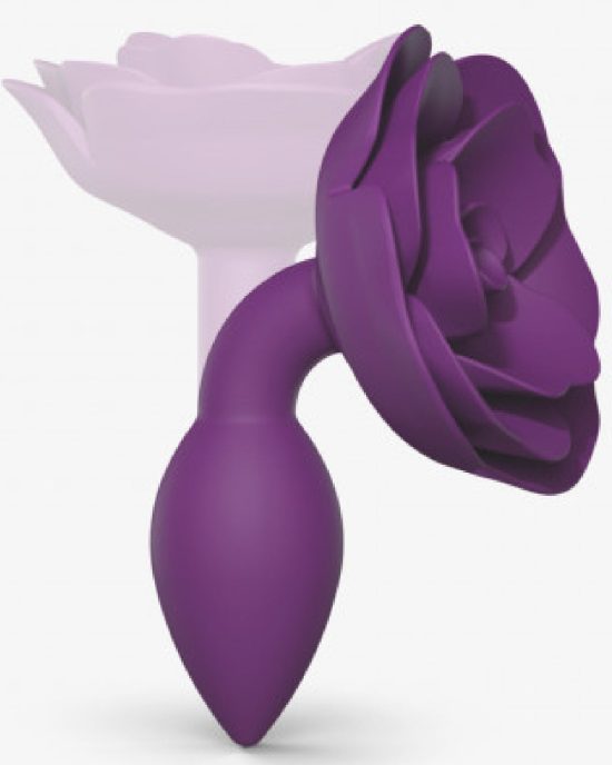 Open Roses Small Silicone Anal Plug Purple 1