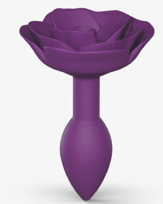 Open Roses Small Silicone Anal Plug Purple 2