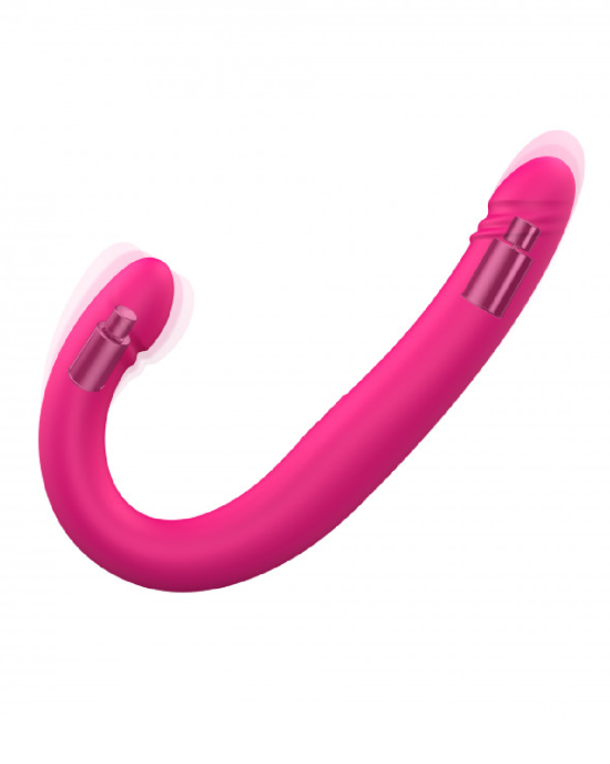 Orgasmic Double Duo 16.5 Inch Vibrating Thrusting Pink Dildo 1