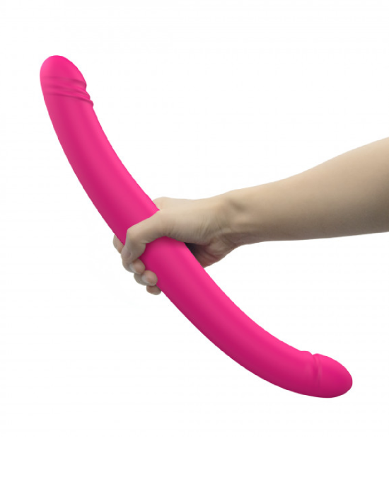 Orgasmic Double Duo 16.5 Inch Vibrating Thrusting Pink Dildo 3